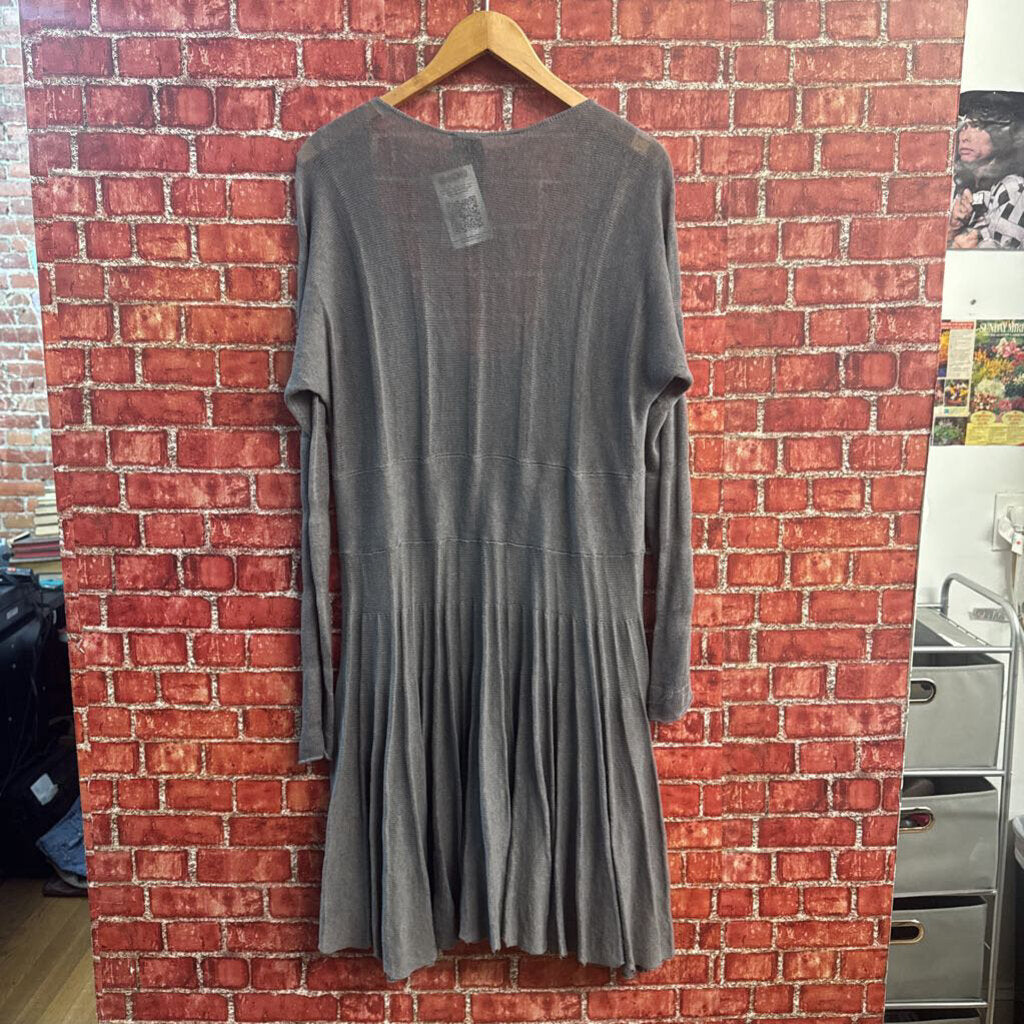 Unbranded Grey Linen Knit Mini Dress LS Ladies Size XL