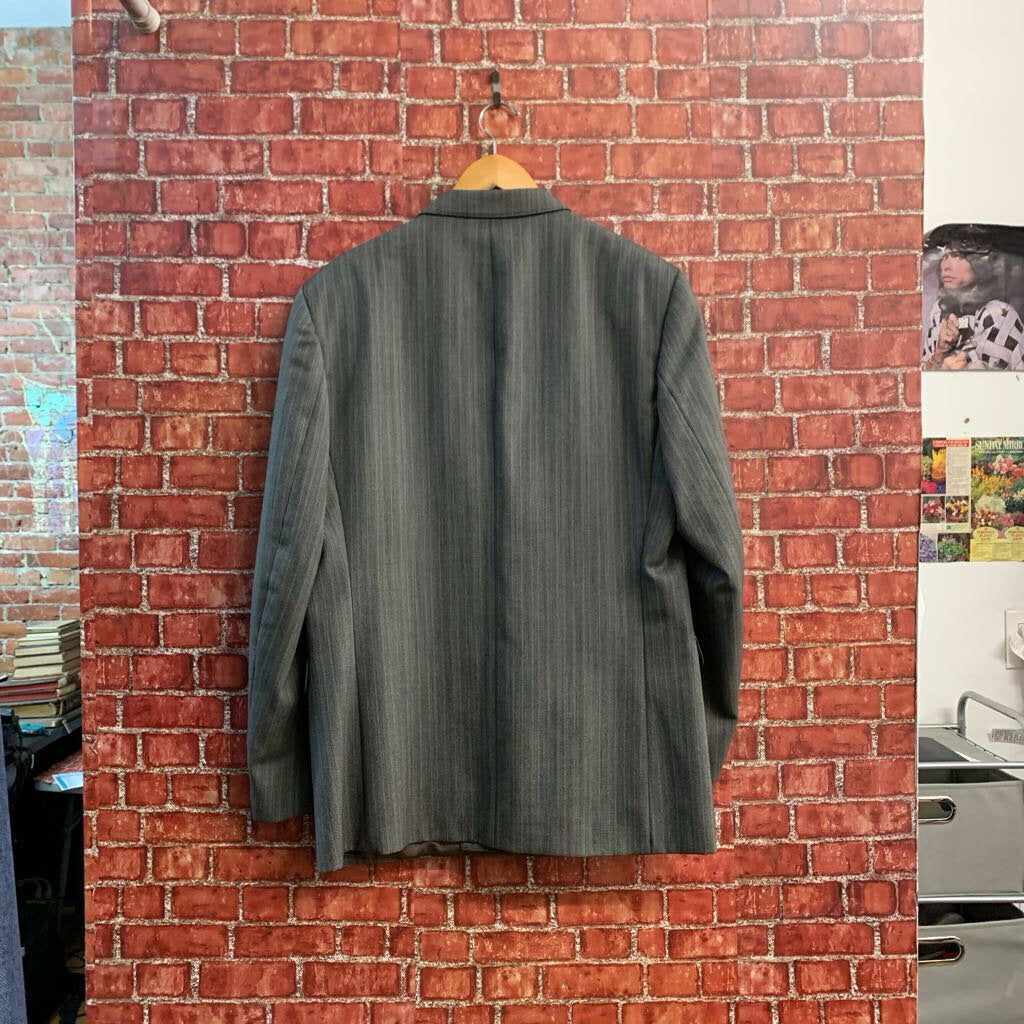 Jean-Claude Vivace Blazer Jacket Wool Pinstripes Grey/Blue Men’s Size XL