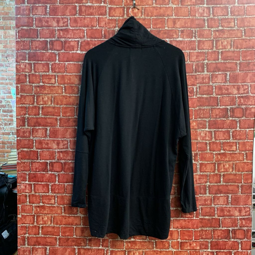 Threads 4 Thought Cardigan Fleece Open Black Ladies Size M