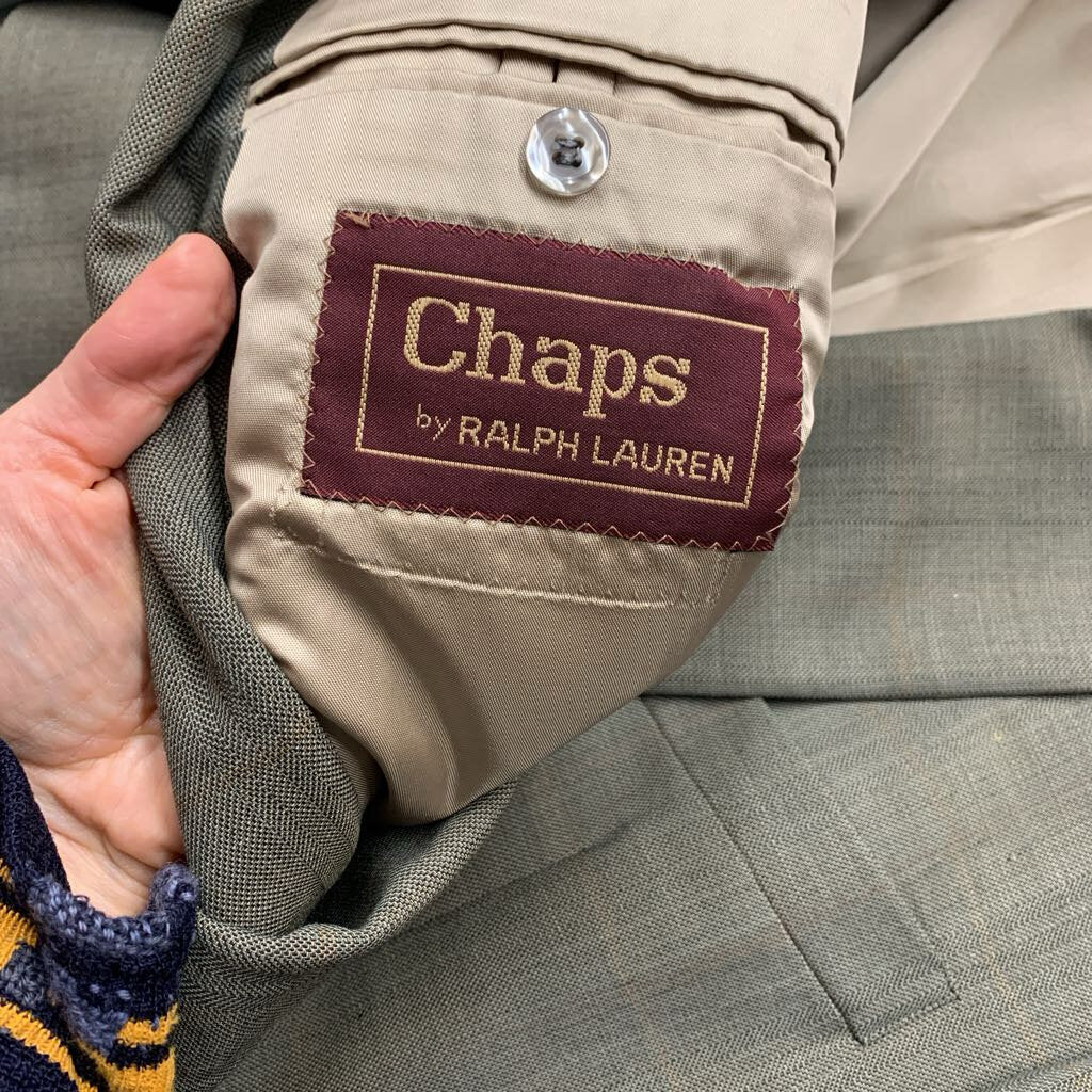 Chaps Suit Double Breasted 3 Button Sage Men’s Size 44R