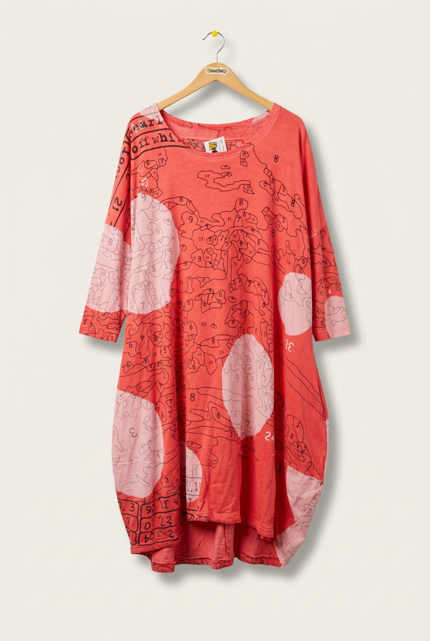 Rom Associates Graphic Artistic Pattern Midi Dress Ladies Size 2XL