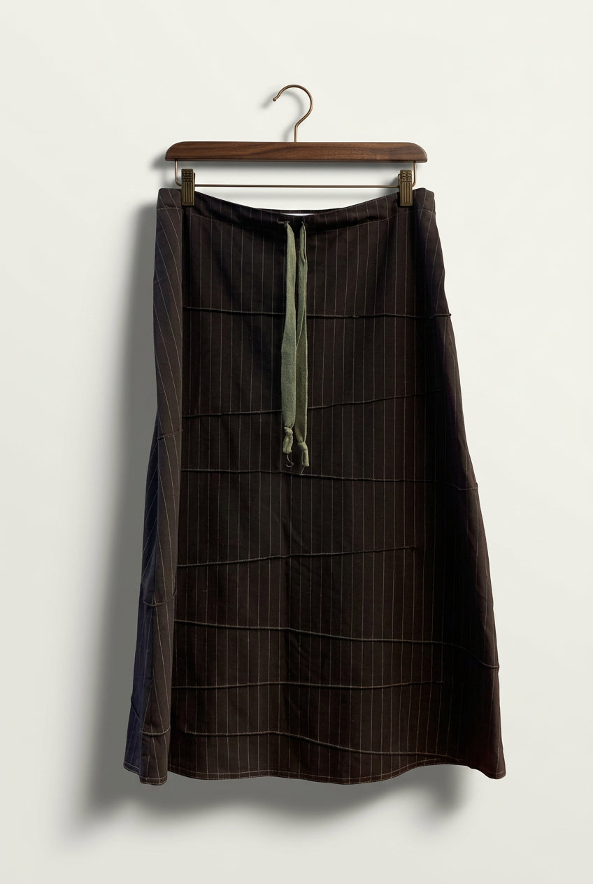 Neesh Brown Pinstripe Midi Skirt Ladies Size M