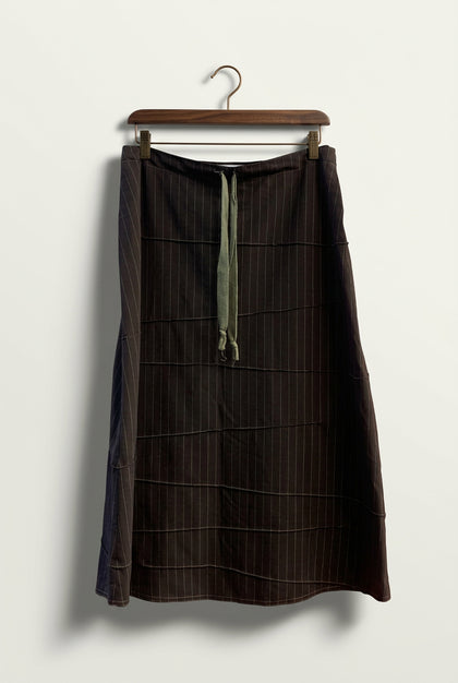 Neesh Brown Pinstripe Midi Skirt Ladies Size M