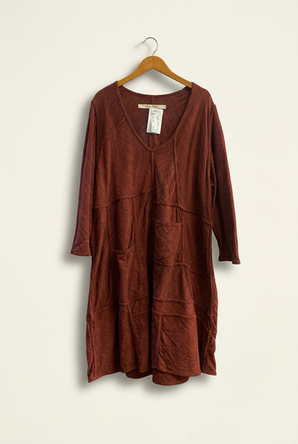 Cynthia Ashby Burgundy LS Midi Dress Ladies Size XL
