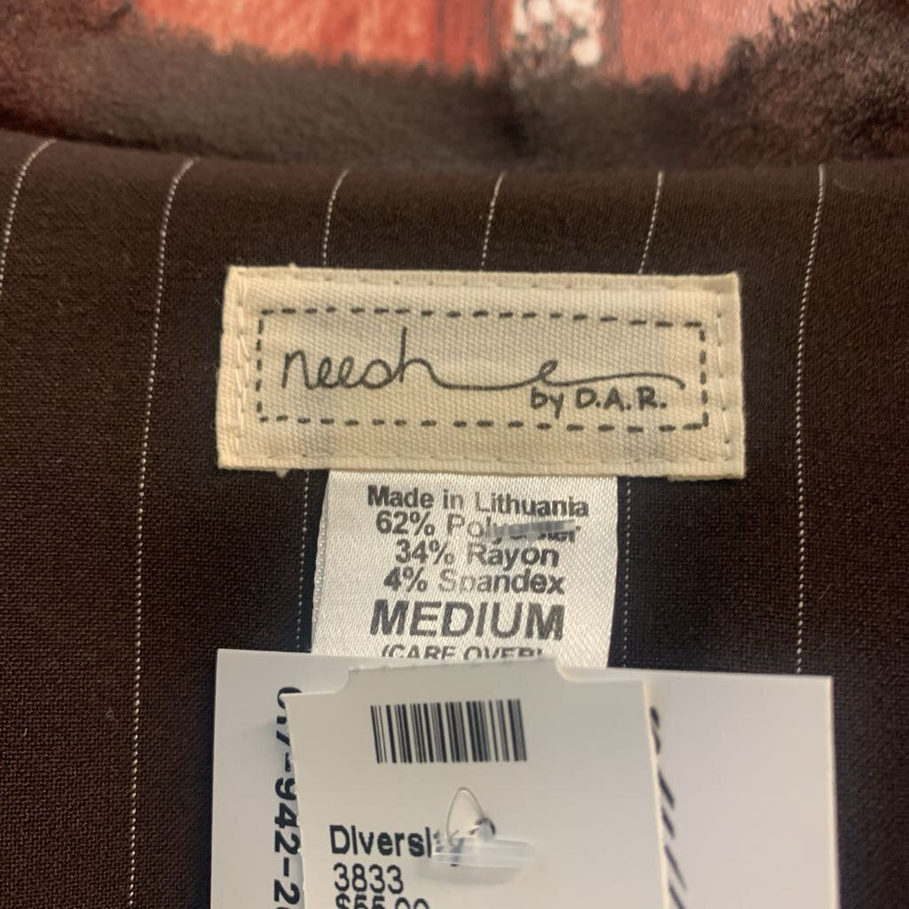 Neesh DAR Brown Pinstripe Jacket Ladies Size M
