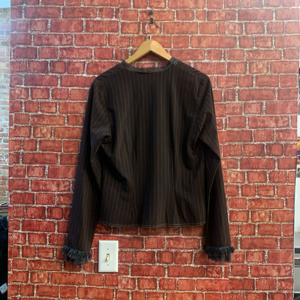 Neesh DAR Brown Pinstripe Jacket Ladies Size M