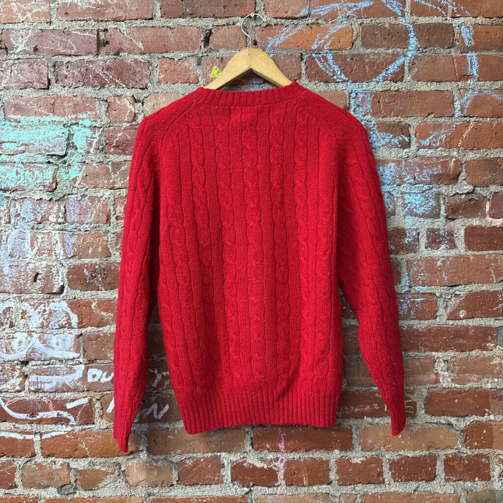 Vintage Deans Red Cable Knit Sweater Men’s Size S