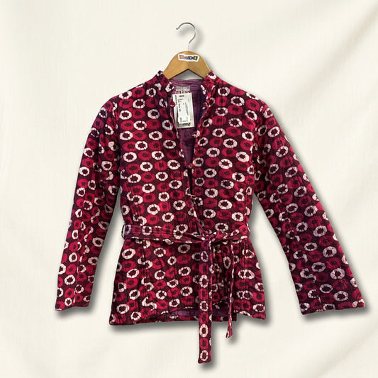 Vintage Red Circle Pattern Coat Ladies Size S