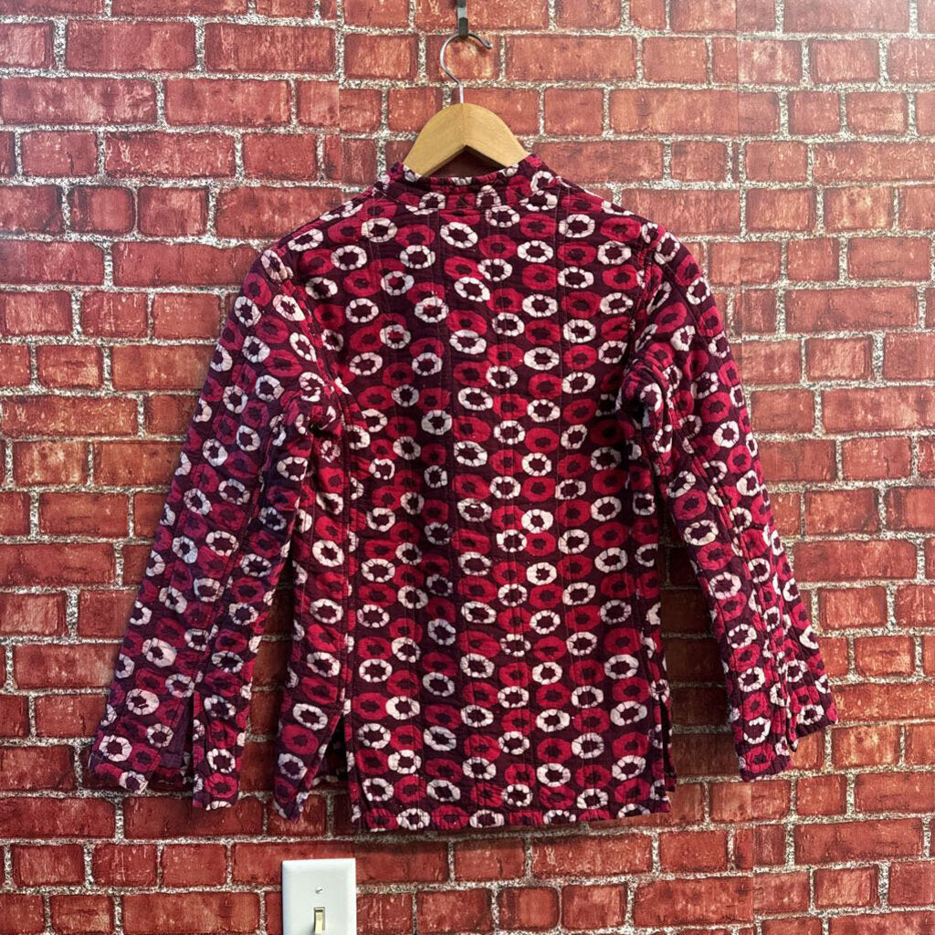 Vintage Red Circle Pattern Coat Ladies Size S