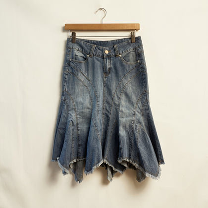 Y2K Younique Blue Denim Midi Skirt Ladies Size 5