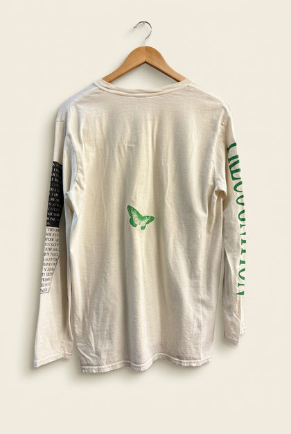 Uniqlo Deja Vu Graphic Long Sleeve Off White/Green/Black Men’s Size L