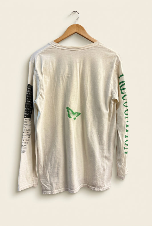 Uniqlo Deja Vu Graphic Long Sleeve Off White/Green/Black Men’s Size L