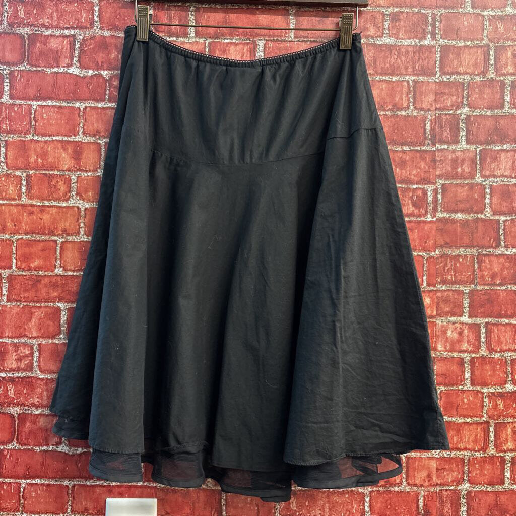 Vintage Joe BenBasset Midi Skirt Tulle Lining Black Ladies Size XL