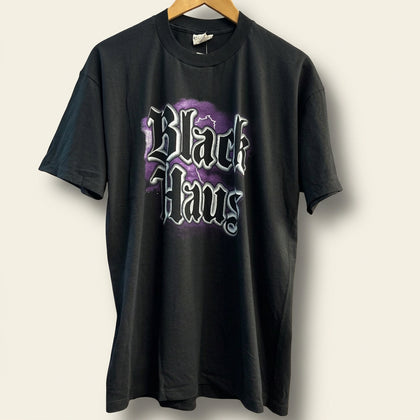 Vintage Black Haus Liqueur Lightening T-Shirt Black/Purple/White Ladies Size L