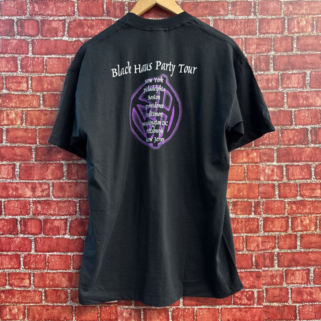 Vintage Black Haus Liqueur Lightening T-Shirt Black/Purple/White Ladies Size L