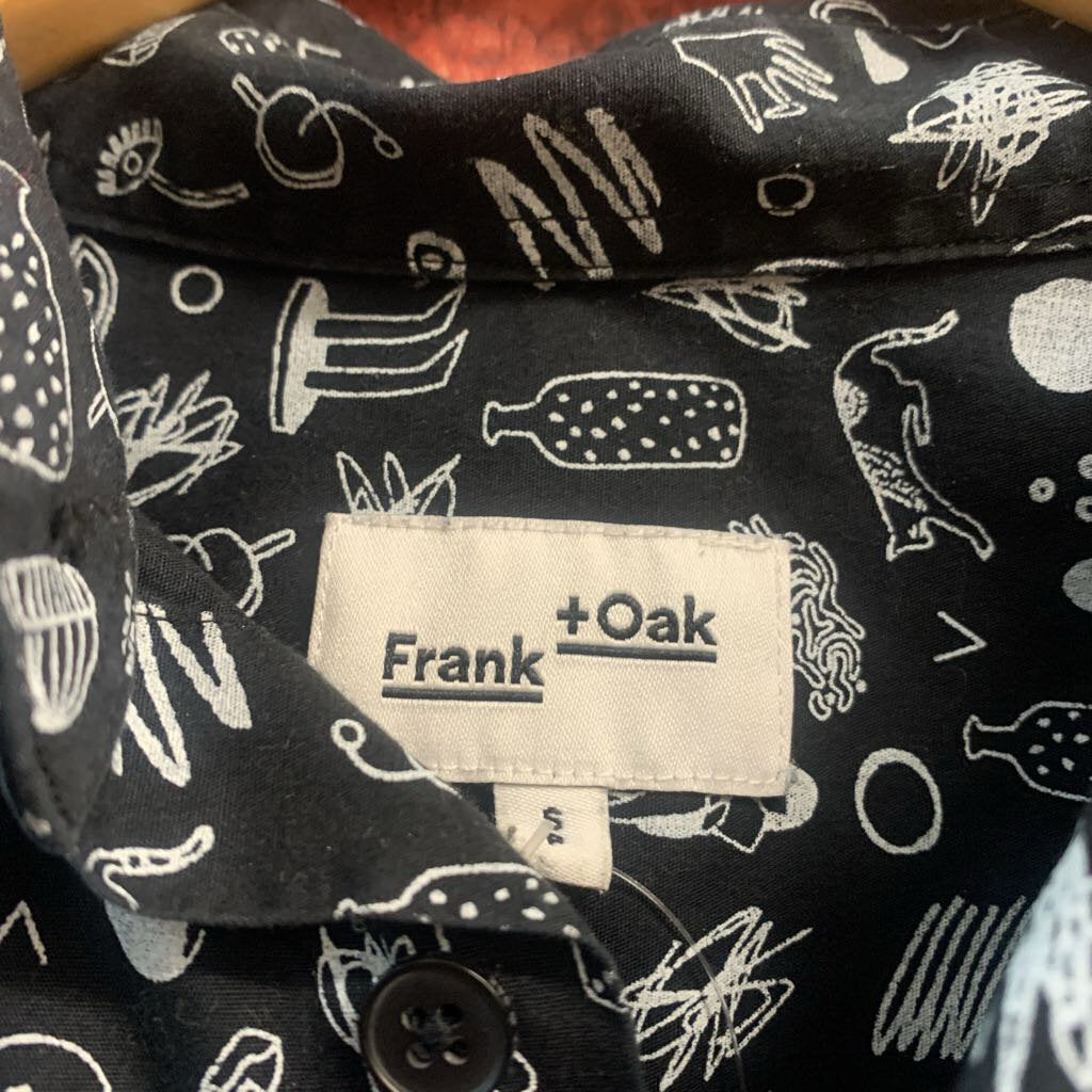 Frank + Oak Artistic Pattern Button Up Blue Men’s Size S