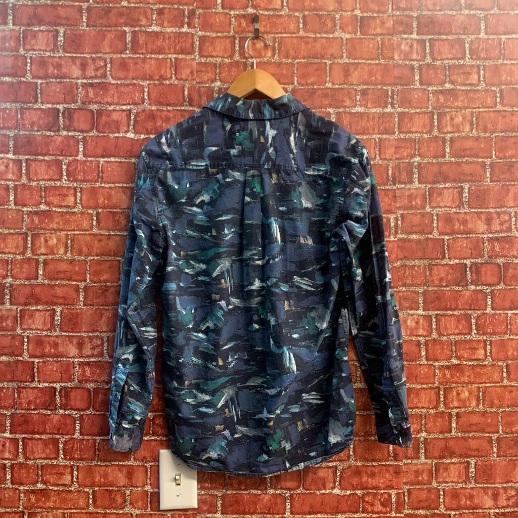 Frank + Oak Black and White Character Abstract Pattern Men’s Size S