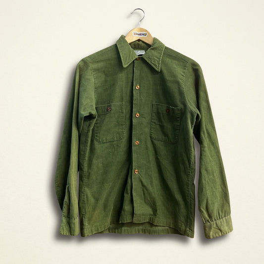 Vintage Leisuroy Green Corduroy Button Up Men’s Size S