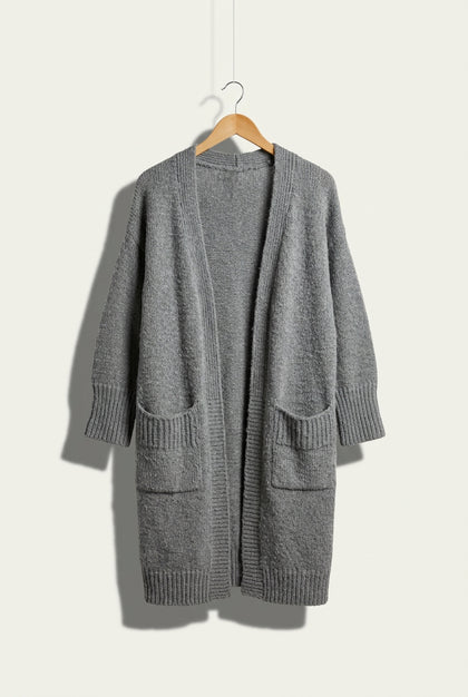 unbranded Open Front Knit Cardigan Grey Ladies Size 3XL