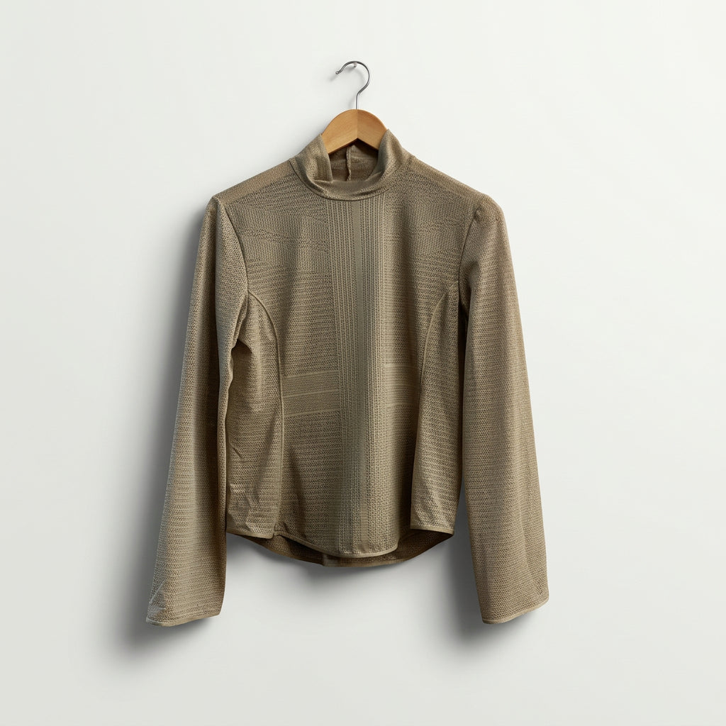 Uniqlo x Mame Kurogouchi Mesh Mock Neck Long Sleeve Tan Men’s Size M