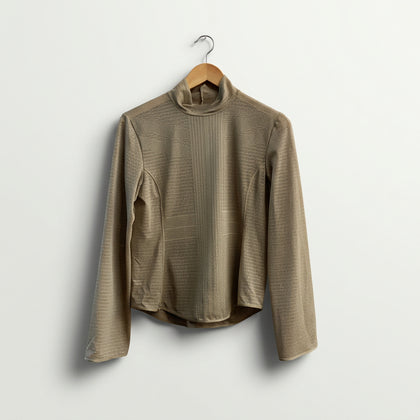 Uniqlo x Mame Kurogouchi Mesh Mock Neck Long Sleeve Tan Men’s Size M