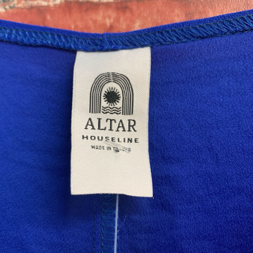Altar Houseline V-Neck Long Tunic Royal Blue Ladies Size 2XL