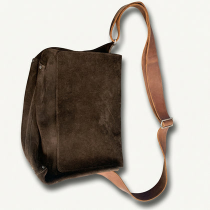 Jack Spade Suede Leather Messenger Bag Brown