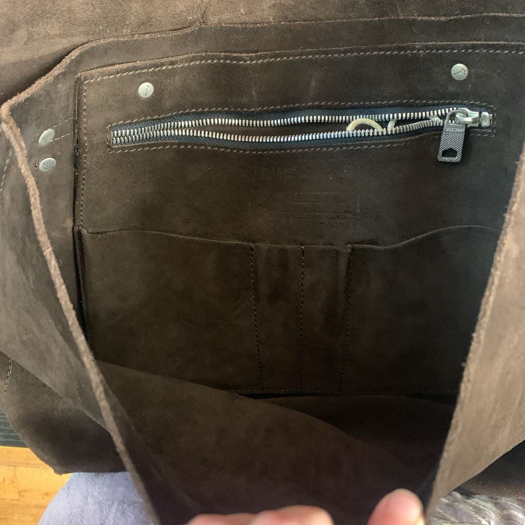 Jack Spade Suede Leather Messenger Bag Brown