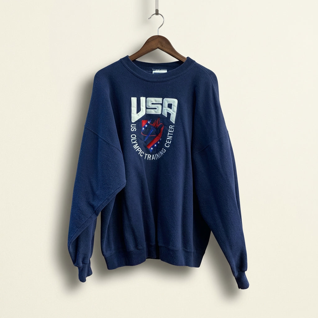 Vintage USA Olympics Training Center Crewneck Sweatshirt Navy/White/Red Men’s Size XL
