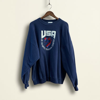 Vintage USA Olympics Training Center Crewneck Sweatshirt Navy/White/Red Men’s Size XL