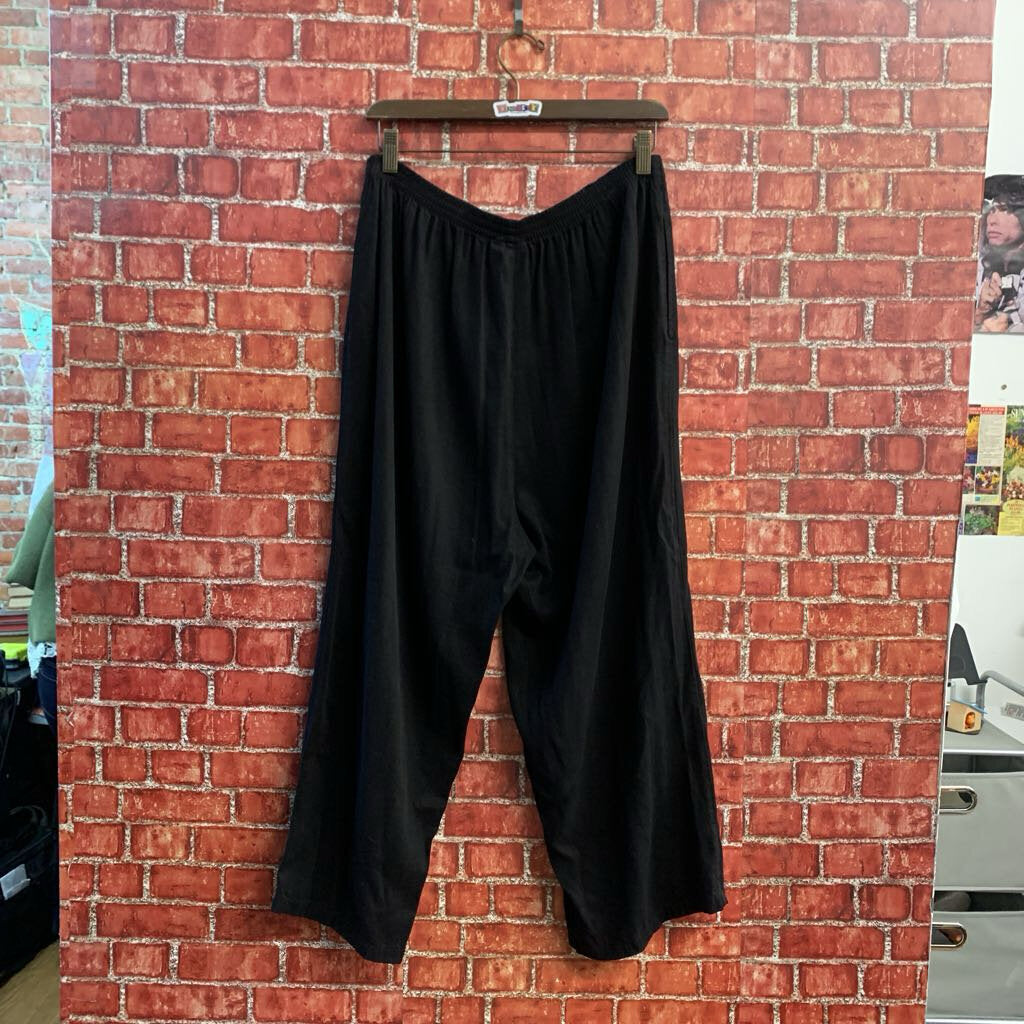 Tianello Pants Flowy Black Ladies Size XL