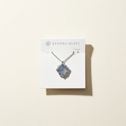 NWT Kendra Scott Necklace Cat's Eye Stone Silver/Slate