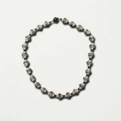 Magnetic Clasp Necklace Beads Pearls Yellow/White/Slate