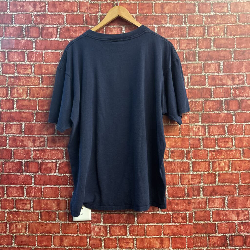 Gildan SPAM Print T-Shirt Navy/Yellow/Pink Men’s Size XL