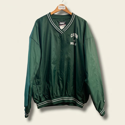 Vintage Bike Athletic Co. "Canton Bulldogs" V-Neck Pullover Windbreaker Green/White Men’s Size 2XL