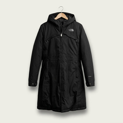 North Face HyVent Long Parka Coat Black Ladies Size XL