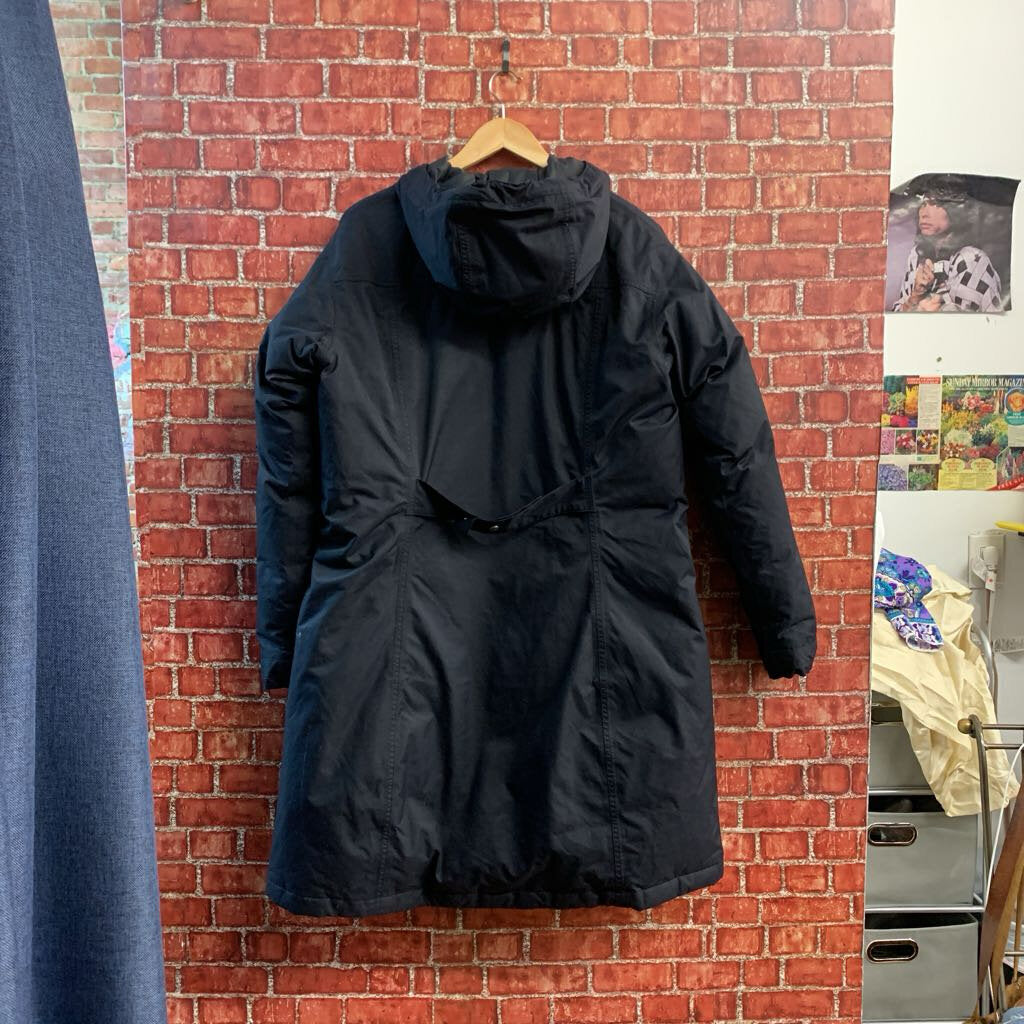 North Face HyVent Long Parka Coat Black Ladies Size XL