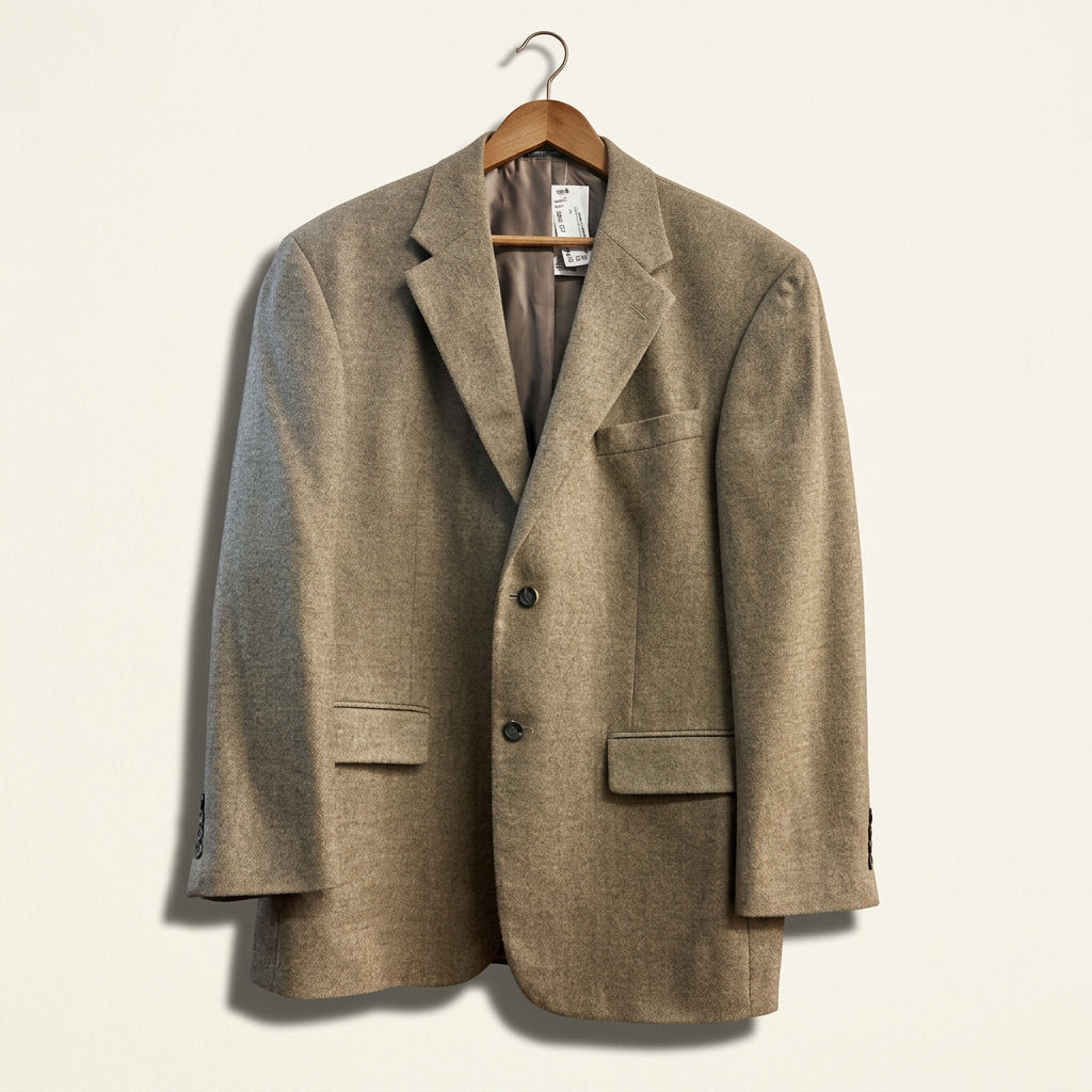 Oscar De La Renta Vintage Wool-Cashmere Blend Sports Coat Taupe Men’s Size 48