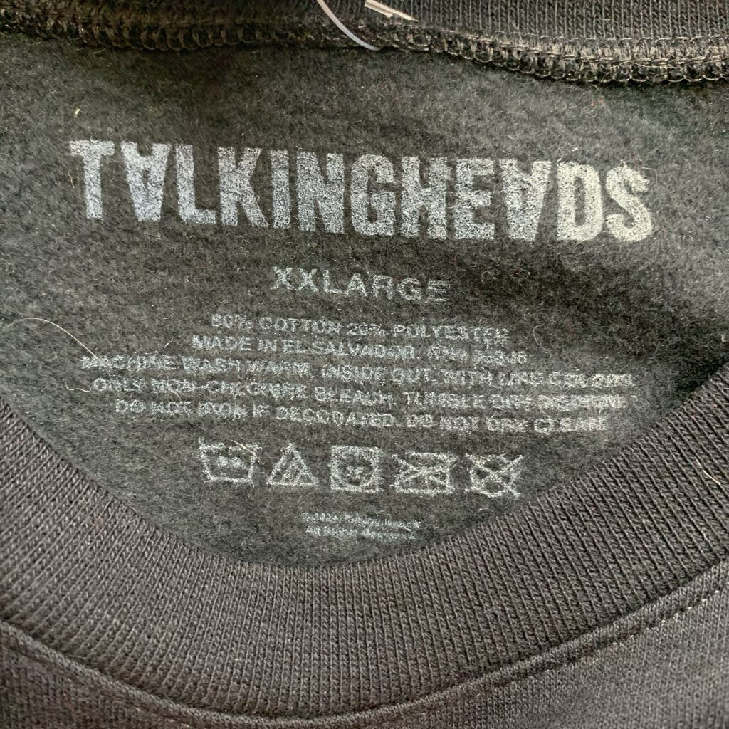 Talking Heads Glitch Face Print Crewneck Sweatshirt Black/White/Red Men’s Size XXL