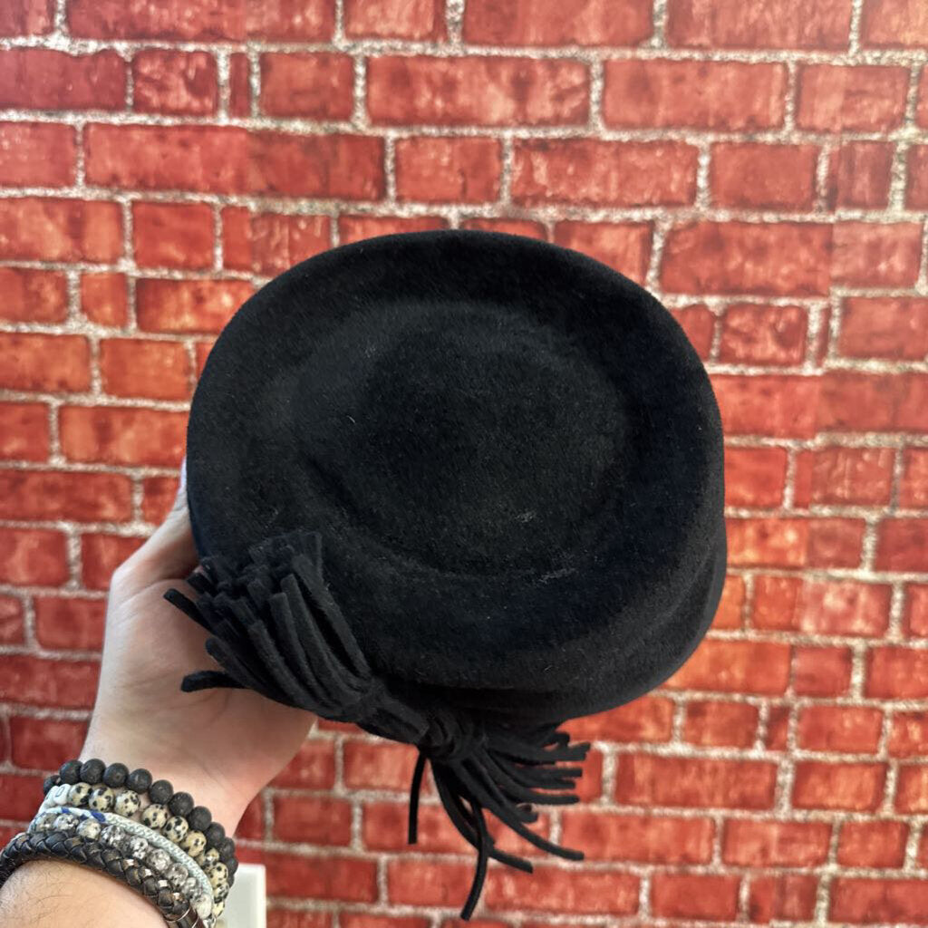 Vintage B Michael NY Black Felt Hat Ladies Size S