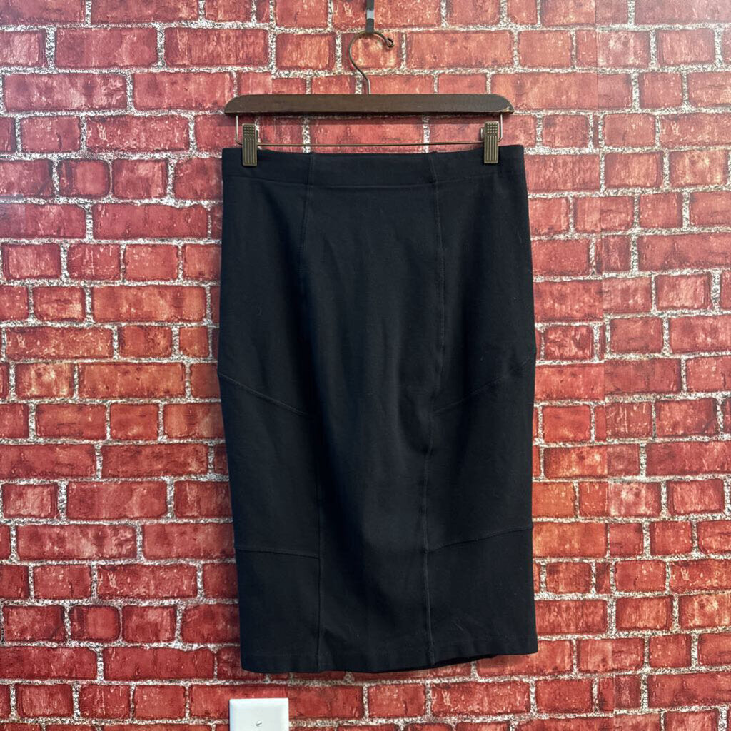 Allsaints Black Midi Skirt Stretch Waist Ladies Size 8
