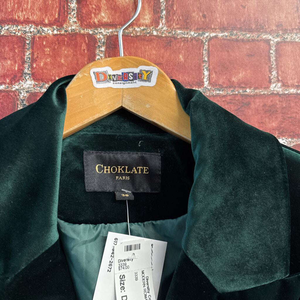 Choklate Paris Emerald Green DB Coat Ladies Size 36