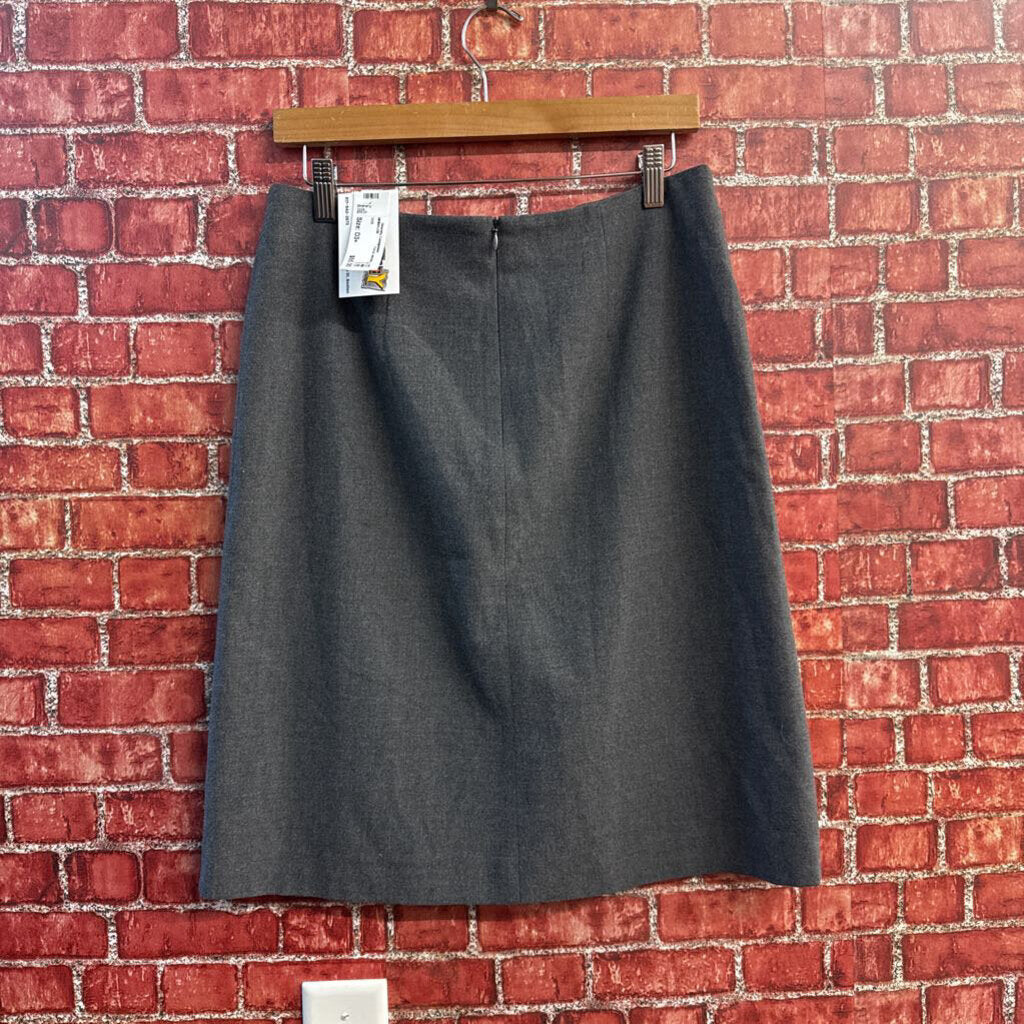 Patrick Mendes Grey Windowpane Stitch Midi Skirt Ladies Size 40
