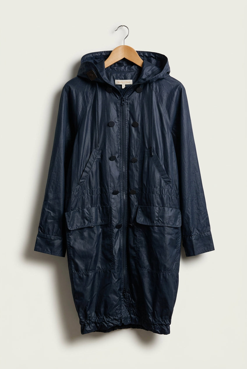 See By Chloe Black Rain Coat (as is) Full Zip Ladies Size 2