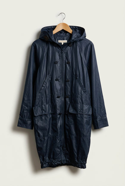 See By Chloe Black Rain Coat (as is) Full Zip Ladies Size 2