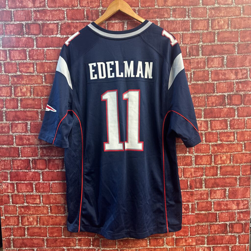 Nike NFL Home Game Jersey #11 Edelman Navy Blue Size XL