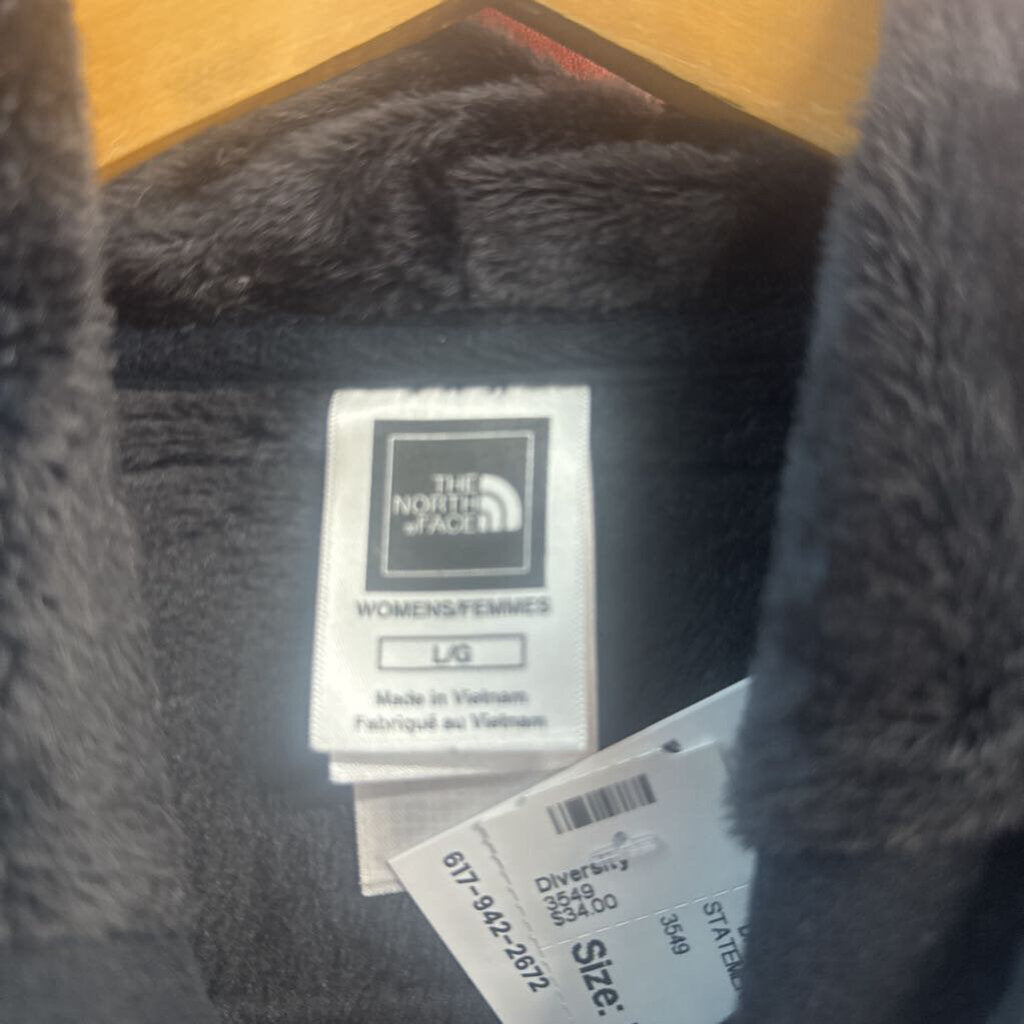 The North Face Zip Hoodie Fleece Lined Black Ladies Size L