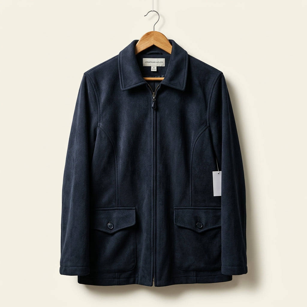 Jones New York Jacket Faux Suede Black Size L