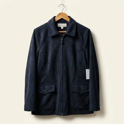 Jones New York Jacket Faux Suede Black Size L