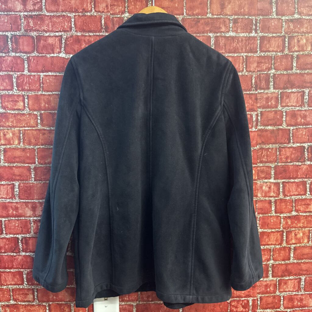 Jones New York Jacket Faux Suede Black Size L